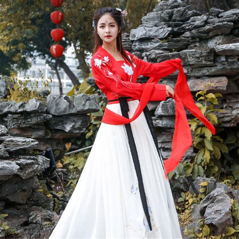 Red Hanfu Chinese Dress Ancient Tang Dynasty Dress Robe Etsy