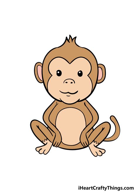 Monkey Drawing How To Draw A Monkey Step By Step