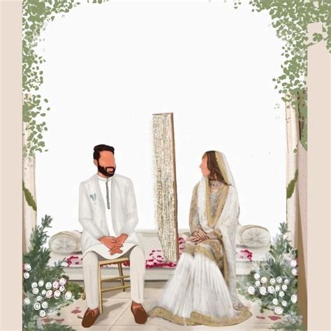 Nikkah Ceremony Wedding Cards Images Wedding Illustration Card