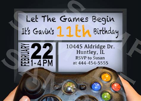 Video Game Birthday Party Invitation Xbox Or Ps4 Invitation Gamer Theme