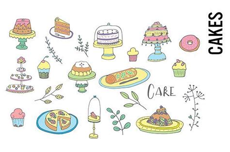 Cakes And Desserts Doodle Clipart Clip Art Doodle Images Doodles