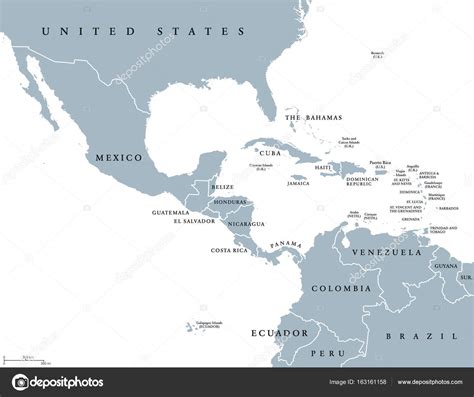 Politieke Kaart Van Midden Amerika Vectorafbeelding Door © Furian ⬇