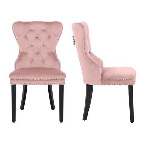 Westintrends Wordford Velvet Dining Chairs Set Of 2 Modern Wingback