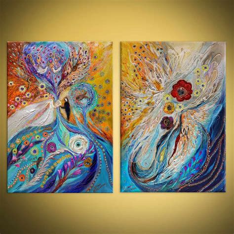 The Wedding Diptych Handmade Acrylic Painting Elena Kotliarker Art