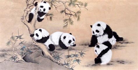 Chinese Panda Painting 0 4336023 69cm X 138cm27〃 X 54〃