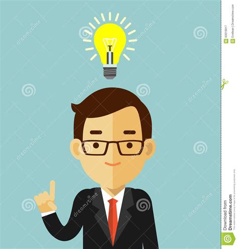 Big Idea Concept With Man And Lightbulb Stock Vector Illustration Of