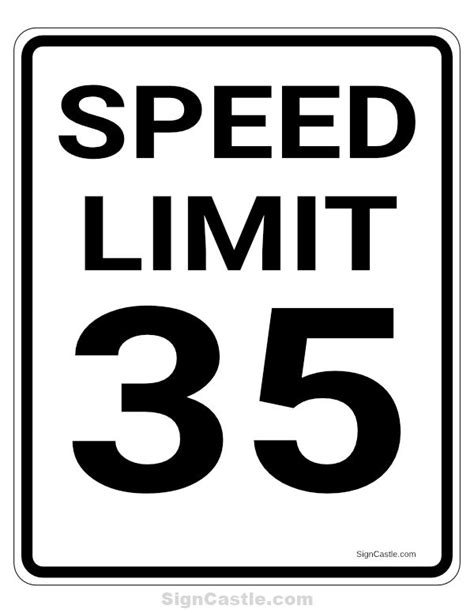 Free Printable 35 Mph Speed Limit Sign Download It At