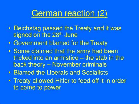 Ppt Reactions To The Treaty Of Versailles Powerpoint Presentation