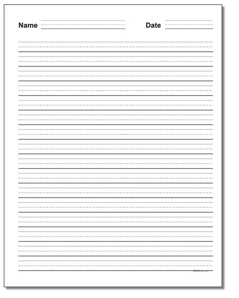 If i'm dealing with a hesitant kid in art class i like starting with a want to grab this printable writing paper in easy to print pdf form…. Pinabigail Robertson On Their First Teacher. | Lined Paper For - Elementary Lined Paper ...