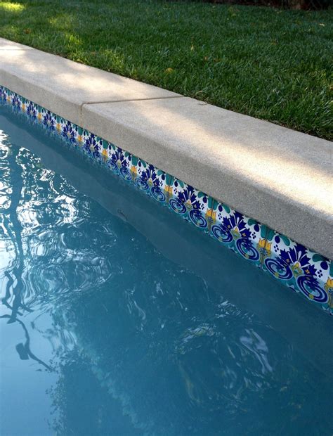 Garbo Pattern tile at Pool Waterline Www.DecorativePoolTiles.com | Pool