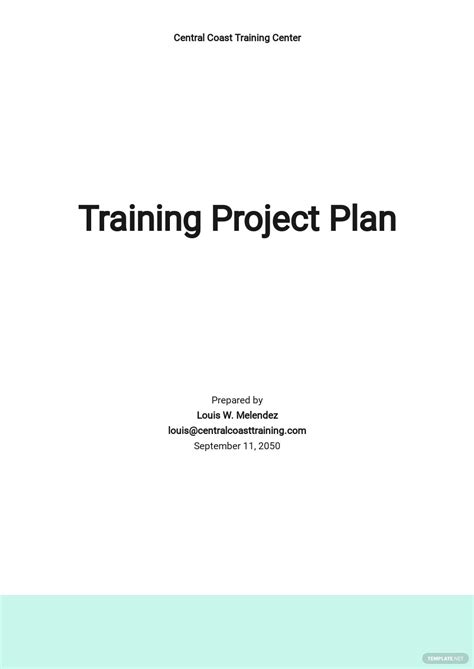 Training Plan Word Templates Design Free Download