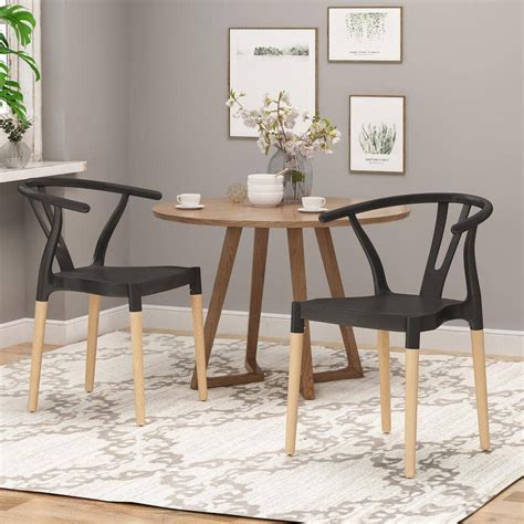 Mountfair Black And Natural Wood Dining Chair Set Of 2 65751 The