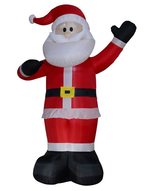 Gigantic Standing And Waving Santa Illuminated Christmas Inflatable