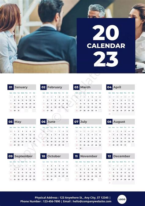 Printable Calendar 2023 Template In Pdf Word And Excel In 2022