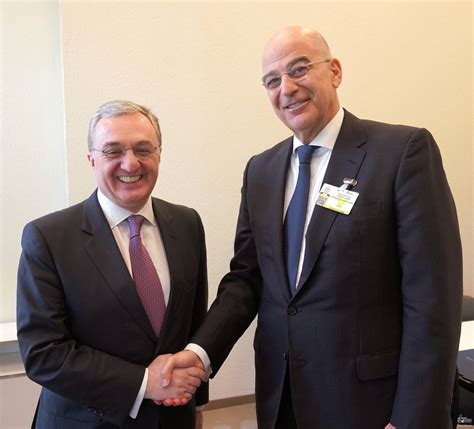 Meeting of Foreign Minister Zohrab Mnatsakanyan with Nikos Dendias ...