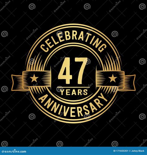 47 Years Anniversary Celebration Logotype 47th Years Logo Vector And