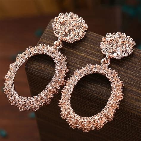 If You Vintage Rose Gold Color Drop Earrings For Women Geometric