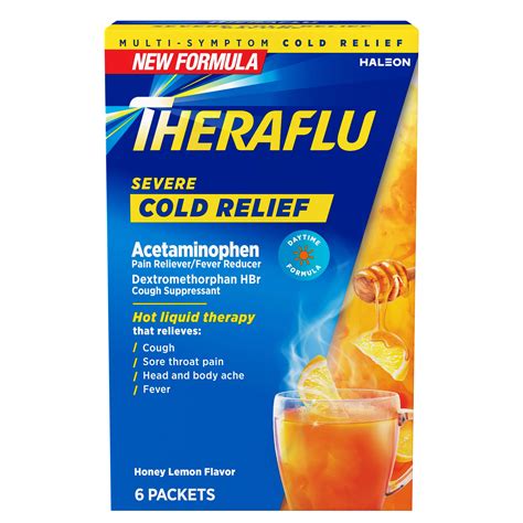 Theraflu Multi-symptom Severe Cold Green Tea And Honey Lemon Flavors