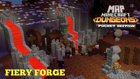 Map Minecraft Dungeon Mcpebedrock Fiery Forge Youtube