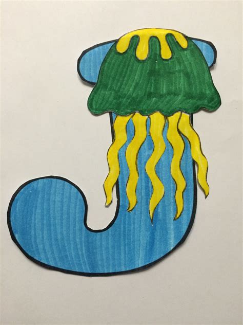 Alphabet Letter Craft: Letter J Jellyfish | Letter a crafts, Alphabet letter crafts, Lettering ...