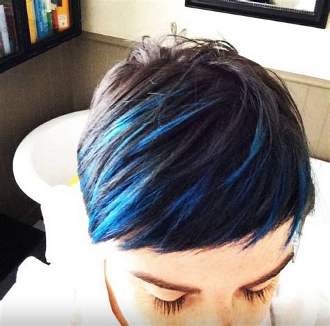 Boys Colored Hair Blue Hair Streaks Short Hair Highlights