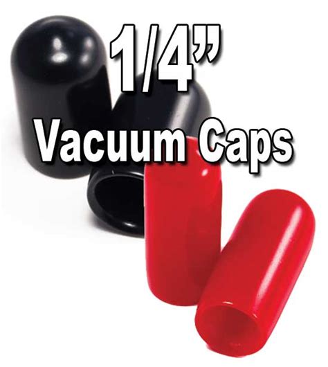 1/4" Vinyl Vacuum Caps / Thread Protectors - Black or Red