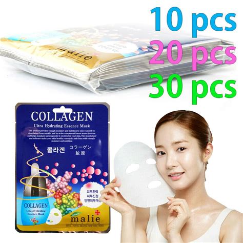 [malie] collagen facial mask sheet essence 10 30 pcs korean beauty cosmetics ebay facial
