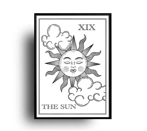 The Sun Tarot Card Art Print Etsy Uk