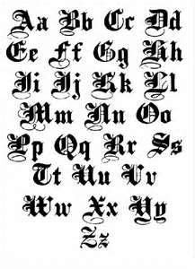 Lettering styles include tribal, traditional sailor, blackletter, fancy, cursive, script, etc. Pin on Skrautskrift og fl.