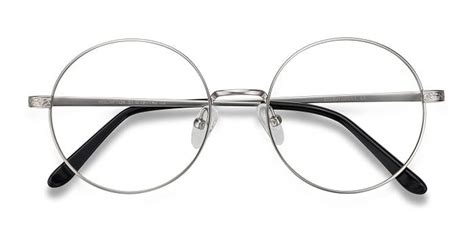 Inscription Round Silver Frame Glasses Eyeglasses Silver Glasses