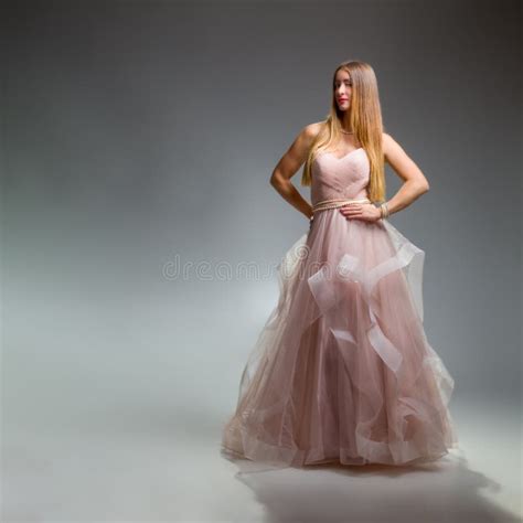 Elegant Fashion Stunning Woman In Elegant Long Dress In Studio Luxury