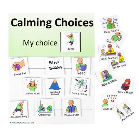Calming Choices Chart Autism Visual Supports