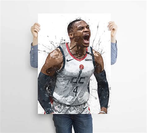 Russell Westbrook Poster Washington Wizards Canvas Print Etsy