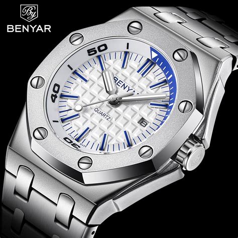 Benyar Luxury Brand Quartz Watch Men Japan Miyota 2105 Movt Stainless