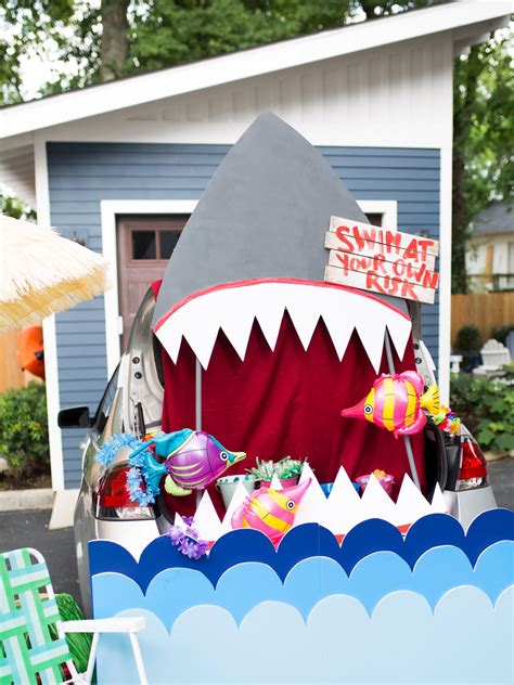 Stay connected with oriental trading. How to Make Your Own Shark-Style Trunk-or-Treat Halloween ...