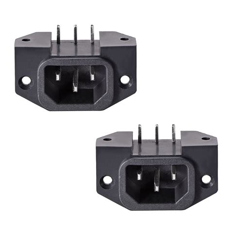 C14 Panel Mount Plug Adapter Ac 250v 10a 3 Pins Iec Inlet Module Plug