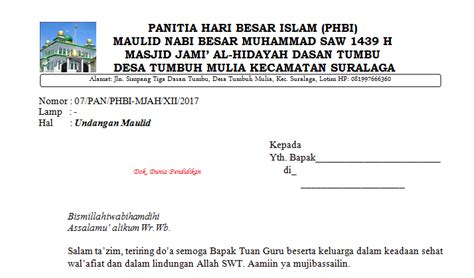 Savesave contoh surat undangan untuk kepala desa for later. Contoh Surat Undangan Hari Besar Islam Maulid Nabi besar ...