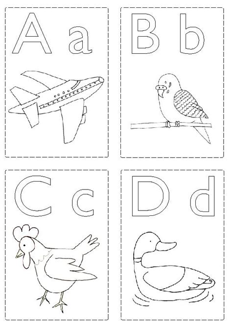 Alphabet Flash Cards Coloring Pages Download And Print For