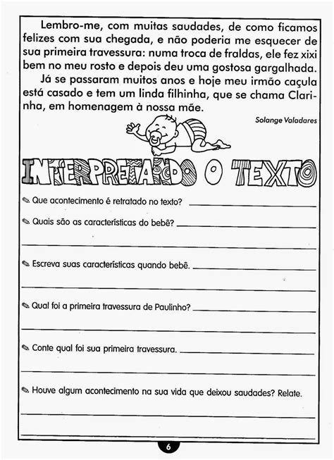 Atividades 5o Ano Portugues Interpretação De Texto