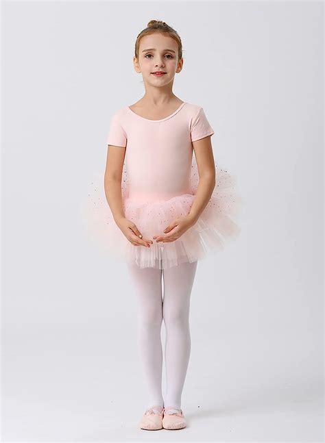 Mdnmd Ballet Leotard For Toddler Girls Ballerina Dance Short Sleeve