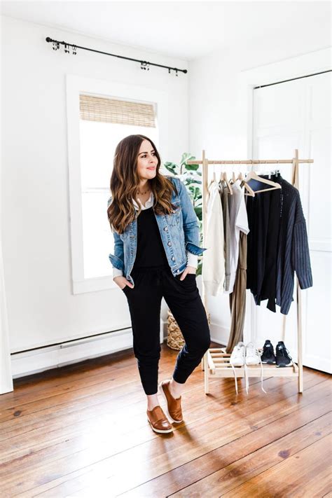 The Perfect Comfy Capsule For Your Time At Home Dress Cori Lynn Denim Jacket Outfit Denim