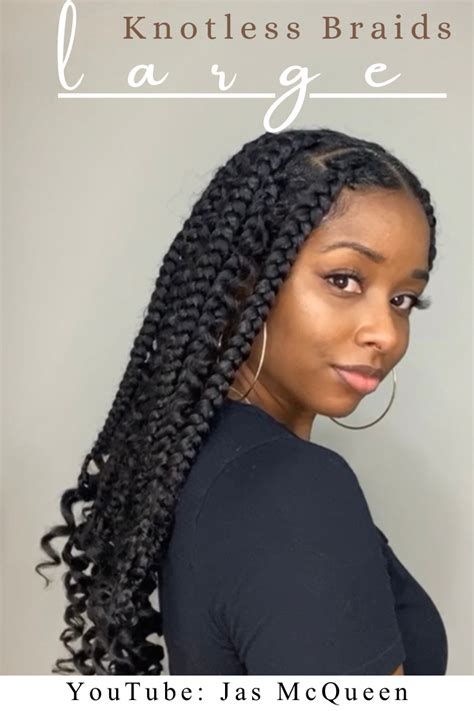 DIY Large Knotless Braids With Curly Ends Braids With Curls Braids