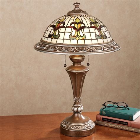 Fleur De Lis Stained Glass Table Lamp