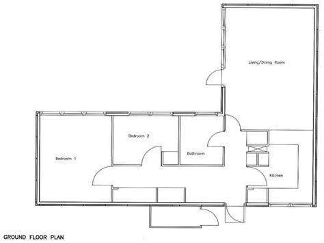 49 w x 47 d. 2 Bedroom Bungalow Floor Plan 2 Bedroom House Simple Plan ...
