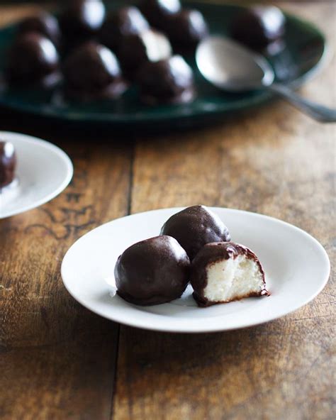 Dark Chocolate Coconut Bites Pinch Of Yum Recipe Coconut Bites