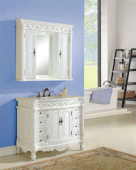 Vanities and medicine cabinets (9121). 42" Antique White with Matching Medicine Cabinet, Cream ...