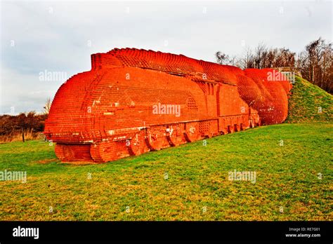 Brick Train Sculpture Morton Park Darlington England Stock Photo Alamy