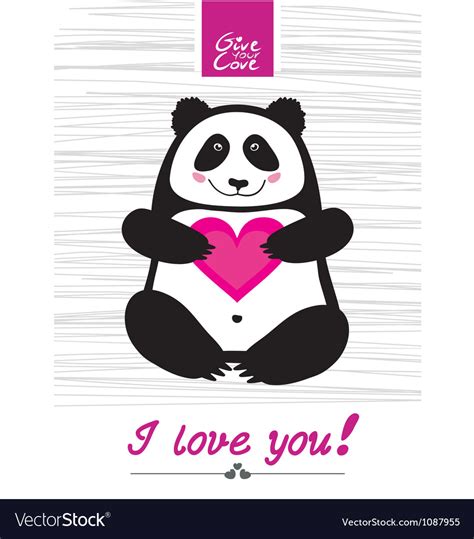 Love You Panda Royalty Free Vector Image Vectorstock