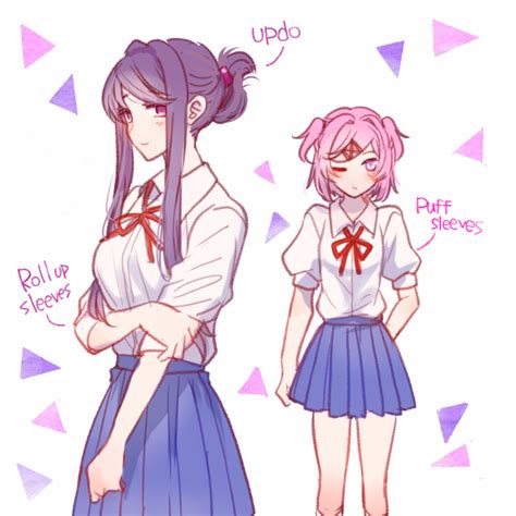 Natsuki And Yuri Doki Doki Literature Club Drawn By Sora Efr Danbooru