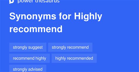 Highly Recommend Synonyms 155 Words And Phrases For Highly Recommend